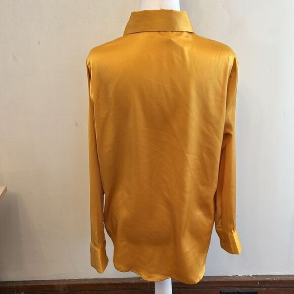 Mimosa gold long sleeve button front blouse Size S NWOT - Picture 6 of 10